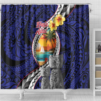 Hafa Adai Guam Seal Latte Stones Artwork Shower Curtain