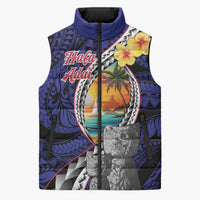 Hafa Adai Guam Seal Latte Stones Artwork Sleeveless Puffer Jacket - Polynesian Pride
