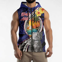 Hafa Adai Guam Seal Latte Stones Artwork Sleeveless Zip Hoodie LT9 - Polynesian Pride