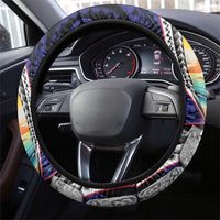 Hafa Adai Guam Seal Latte Stones Artwork Steering Wheel Cover