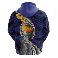 Hafa Adai Guam Seal Latte Stones Artwork Zip Hoodie