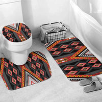 Niho Taniwha Taniko Motif Bathroom Set LT9 Mat Set Only (3 pcs) One Size Red - Polynesian Pride