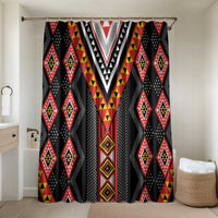 Niho Taniwha Taniko Motif Bathroom Set LT9 Shower Curtain Only Red - Polynesian Pride