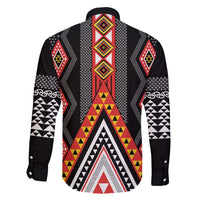 Niho Taniwha Taniko Motif Family Matching Puletasi and Hawaiian Shirt