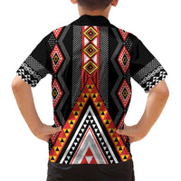 Niho Taniwha Taniko Motif Family Matching Summer Maxi Dress and Hawaiian Shirt