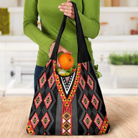 Niho Taniwha Taniko Motif Grocery Bag