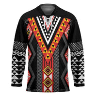 Niho Taniwha Taniko Motif Hockey Jersey LT9 Unisex Red - Polynesian Pride