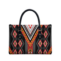 Niho Taniwha Taniko Motif Leather Bag LT9 - Polynesian Pride