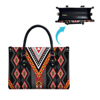 Niho Taniwha Taniko Motif Leather Bag LT9 - Polynesian Pride
