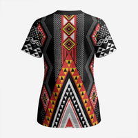 Niho Taniwha Taniko Motif Scrub Top - Polynesian Pride