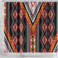 Niho Taniwha Taniko Motif Shower Curtain