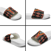 Niho Taniwha Taniko Motif Slide Sandals - Polynesian Pride