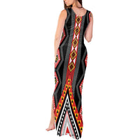 Niho Taniwha Taniko Motif Tank Maxi Dress