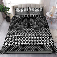 Black Taniko Kowhaiwhai Tukutuku Motif Bedding Set