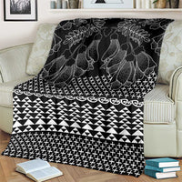 Black Taniko Kowhaiwhai Tukutuku Motif Blanket