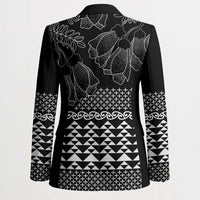 Black Taniko Kowhaiwhai Tukutuku Motif Blazer - Polynesian Pride