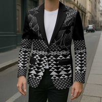 Black Taniko Kowhaiwhai Tukutuku Motif Blazer - Polynesian Pride