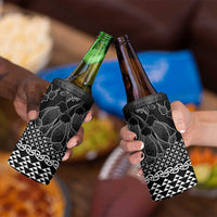 Black Taniko Kowhaiwhai Tukutuku Motif 4 in 1 Can Cooler Tumbler