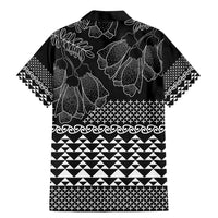 Black Taniko Kowhaiwhai Tukutuku Motif Family Matching Mermaid Dress and Hawaiian Shirt
