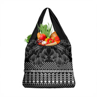 Black Taniko Kowhaiwhai Tukutuku Motif Grocery Bag