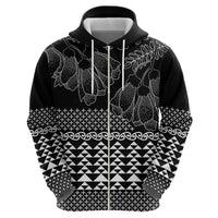 Black Taniko Kowhaiwhai Tukutuku Motif Hoodie