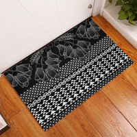 Black Taniko Kowhaiwhai Tukutuku Motif Rubber Doormat