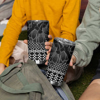 Black Taniko Kowhaiwhai Tukutuku Motif Tumbler Cup