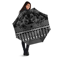 Black Taniko Kowhaiwhai Tukutuku Motif Umbrella - Polynesian Pride