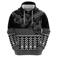 Black Taniko Kowhaiwhai Tukutuku Motif Zip Hoodie