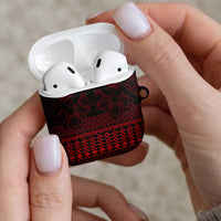 Red Taniko Kowhaiwhai Tukutuku Motif AirPods Case LT9 - Polynesian Pride