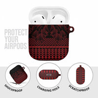 Red Taniko Kowhaiwhai Tukutuku Motif AirPods Case - Polynesian Pride