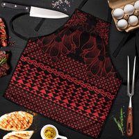 Red Taniko Kowhaiwhai Tukutuku Motif Apron - Polynesian Pride