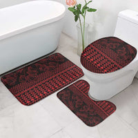 Red Taniko Kowhaiwhai Tukutuku Motif Bathroom Set LT9 - Polynesian Pride
