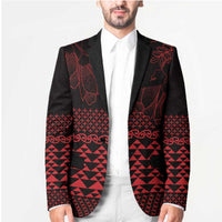 Red Taniko Kowhaiwhai Tukutuku Motif Blazer - Polynesian Pride