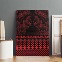 Red Taniko Kowhaiwhai Tukutuku Motif Canvas Wall Art