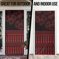 Red Taniko Kowhaiwhai Tukutuku Motif Door Cover - Polynesian Pride
