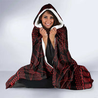 Red Taniko Kowhaiwhai Tukutuku Motif Hooded Blanket LT9 - Polynesian Pride
