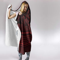 Red Taniko Kowhaiwhai Tukutuku Motif Hooded Blanket LT9 - Polynesian Pride
