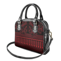 Red Taniko Kowhaiwhai Tukutuku Motif Shoulder Handbag