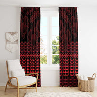 Red Taniko Kowhaiwhai Tukutuku Motif Window Curtain