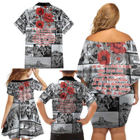ANZAC Day Gallipoli Campaign Family Matching Off Shoulder Short Dress and Hawaiian Shirt To The End They Remain