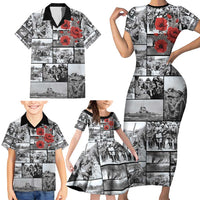 ANZAC Day Gallipoli Campaign Family Matching Short Sleeve Bodycon Dress and Hawaiian Shirt To The End They Remain