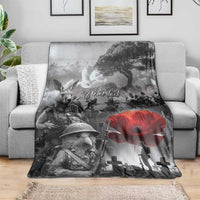 Black ANZAC Day The Battle of Lone Pine Blanket Kiwi-Kangaroo Soldier Lest We Forget