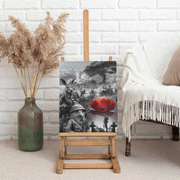 Black ANZAC Day The Battle of Lone Pine Canvas Wall Art Kiwi-Kangaroo Soldier Lest We Forget