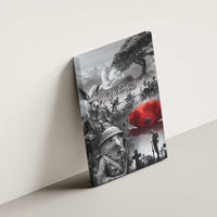 Black ANZAC Day The Battle of Lone Pine Canvas Wall Art Kiwi-Kangaroo Soldier Lest We Forget