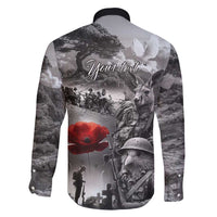 Black ANZAC Day The Battle of Lone Pine Family Matching Mermaid Dress and Hawaiian Shirt Kiwi-Kangaroo Soldier Lest We Forget