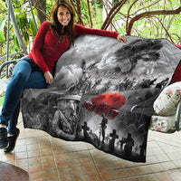 Black ANZAC Day The Battle of Lone Pine Quilt Kiwi-Kangaroo Soldier Lest We Forget