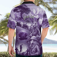 Purple ANZAC Day The Battle of Lone Pine Hawaiian Shirt Kiwi-Kangaroo Soldier Lest We Forget