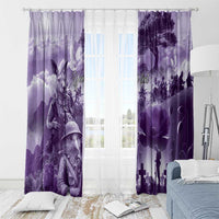 Purple ANZAC Day The Battle of Lone Pine Window Curtain Kiwi-Kangaroo Soldier Lest We Forget