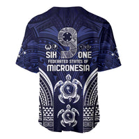 FSM Chuuk States Baseball Jersey Micronesia Six 9 One Polynesian Tribal Pattern